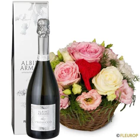 Ein Korb Voll Liebe Mit Prosecco Albino Armani DOC 75 Cl Blumen Hug AG