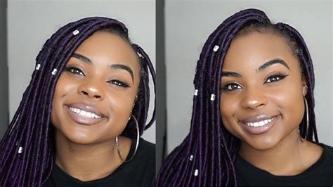 Purple Individual Crochet Goddess Faux Locs No Cornrows Zury Hollywood Hair Youtube