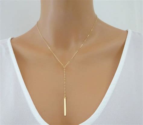 Zierliche gold füllen Lasso Y Halskette Tropfen von LAminiJewelry