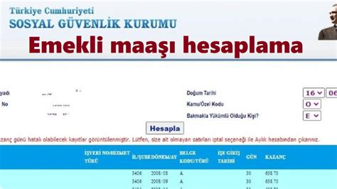 Emekli olursam ne kadar maaş alırım SGK emekli maaşı hesaplama ekranı