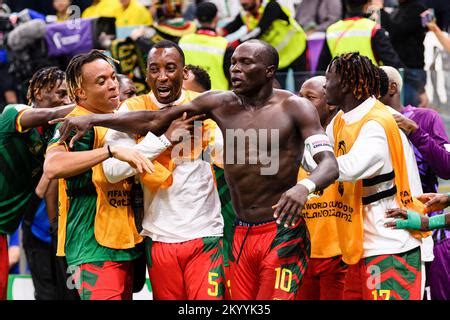 Cameroon S Vincent Aboubakar Celebrates Scoring Their Side S First Goal