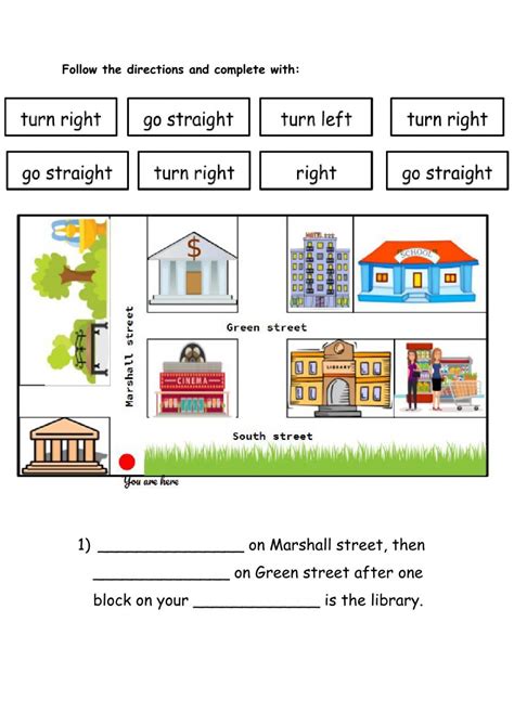 Position And Direction Worksheet For Grade 1