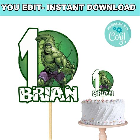 Hulk Green Cupcake Topper Custom Photo For Boy Artofit