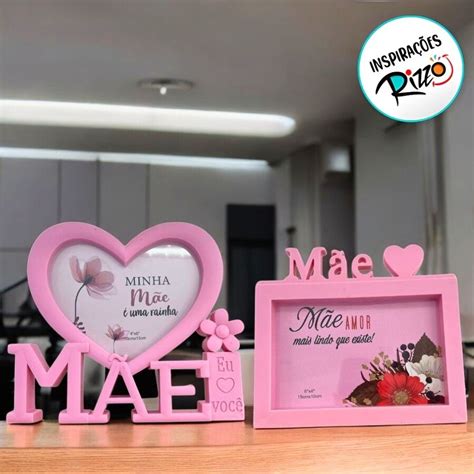 Porta Retrato Mãe - Porta Retrato Rosa Retângular Com Moldura - Minha Mãe é uma Rainha ...