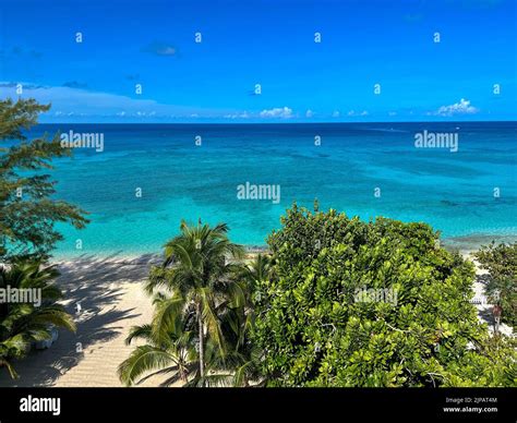 An Aerial View Of Cemetery Beach On Seven Mile Beach In Grand Cayman