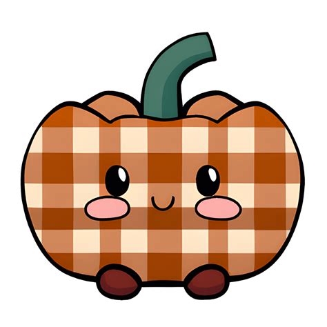 Kawaii Chibi Plaid Pumpkin Graphic · Creative Fabrica