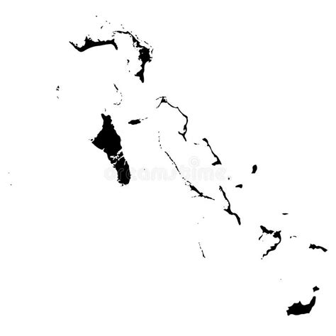 Vector Map Bahamas Isolated Vector Illustration Black On White