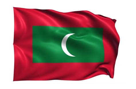 Maldives Waving Flag Realistic Transparent Background Png