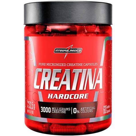 Creatina Hardcore Integralmédica 3000mg 60 cápsulas Extra Delivery