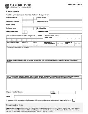 Fillable Online Cie Org Exam Day Form 3 Fax Email Print PdfFiller