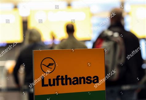 Passengers Queue Lufthansa Desk Tegel Airport Editorial Stock Photo