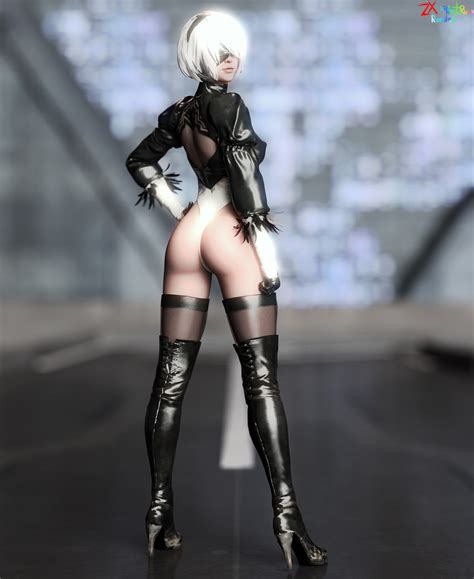 2B Nier Automata By ZXSpectrumRender Hentai Foundry