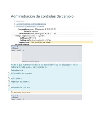 Administracion De Controles De Cambio Examen Semana Accesos