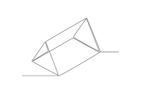 Premium Vector Single One Line Drawing Triangular Prism Geometric