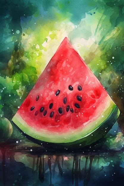 Premium AI Image | A watermelon is a watermelon painting that is ...