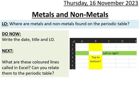 Metals And Non Metals Sen Teaching Resources