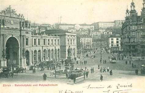 Zürich Bahnhofplatz Tram belebt 1901 Kaufen auf Ricardo