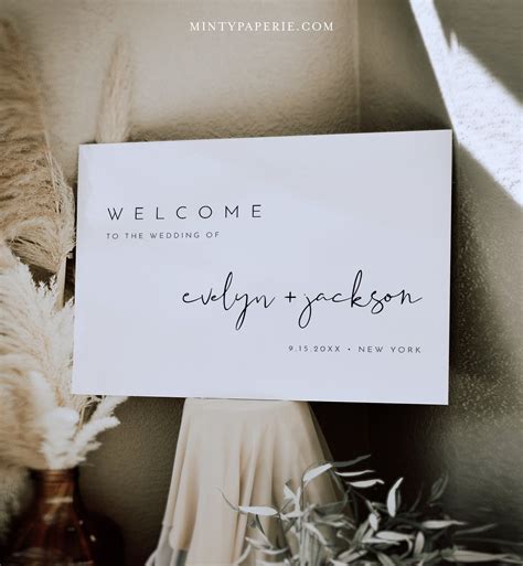 Modern Welcome Sign Printable Minimalist Wedding Or Bridal Shower Sign