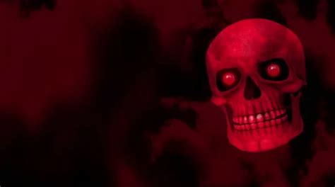 Red Spooky Halloween Skull - 4K Resoluti... | Stock Video | Pond5