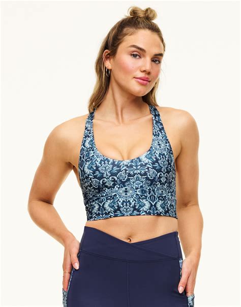 Lotus Crossover Bra Geo Blue Medium Support Lotus Sports Bra Xs Xl