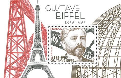 Bloc 1 Timbre Gustave Eiffel Lettre Internationale La Poste