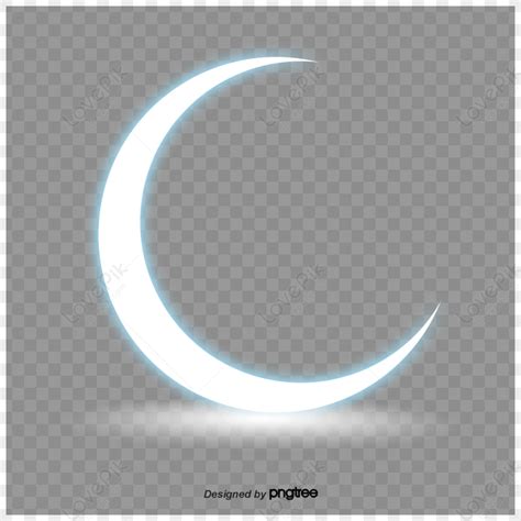 White Shining Crescentcrescent Moonsceneshalf Moon Free Png And