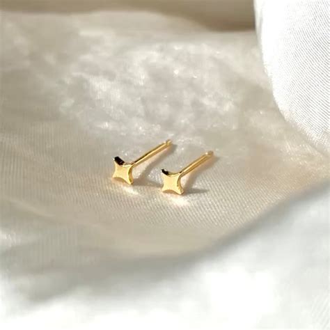 Gold Stud Earrings - Etsy