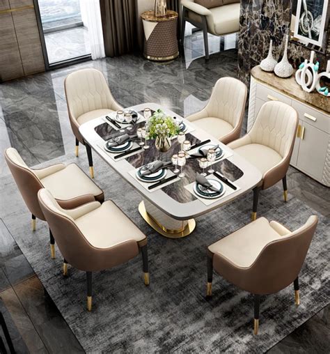 Luxury Contemporary design Marble Dining Table Rectangular Table