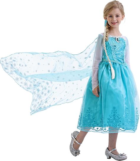 AmzBarley Princesse Robe Reine des Glaces Déguisement Costume Fille