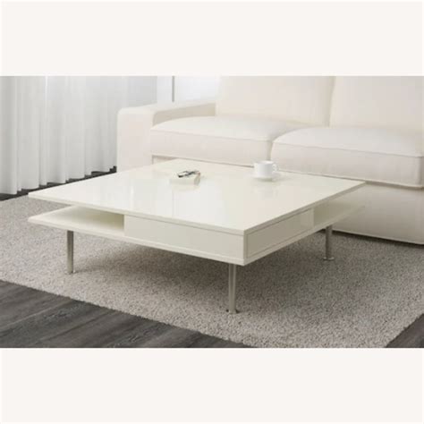 IKEA Coffee Table with High-gloss Finish in White - AptDeco