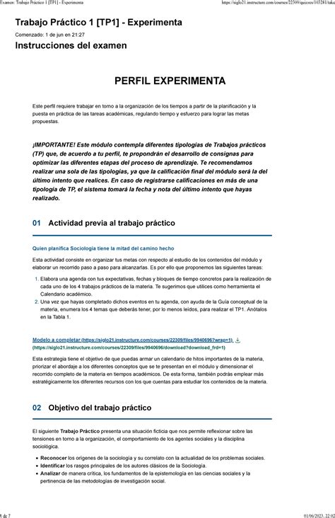 Tp Sociolog A Trabajo Pr Ctico Tp Experimenta