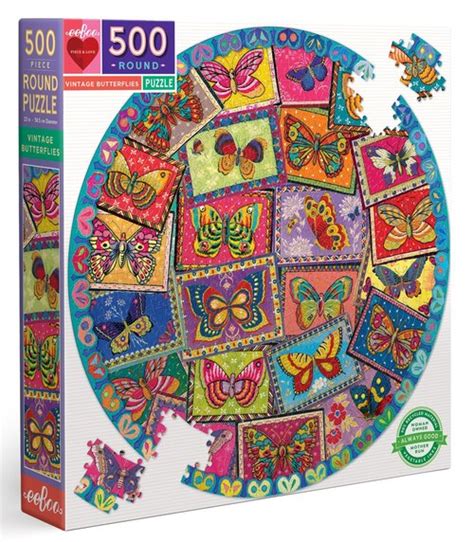 Eeboo Vintage Butterflies 500 Stukjes Puzzel 0689196510021 Bruna