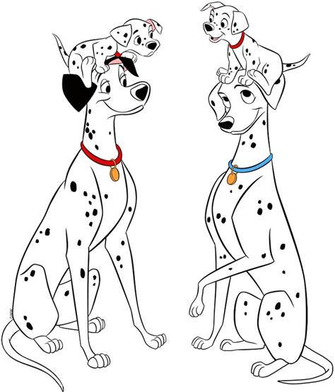 Clip art of Pongo and Perdita with their puppies #disney ...