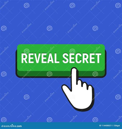 Hand Mouse Cursor Clicks the Reveal Secret Button. Stock Vector - Illustration of finger, object