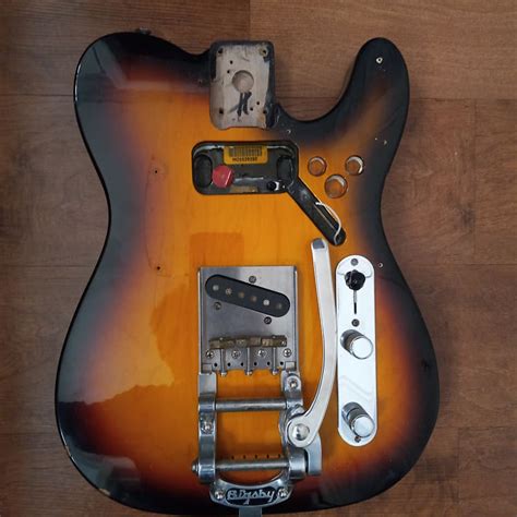 Fender Telecaster Mim Guitar Body Wbigsby Sunburst Reverb