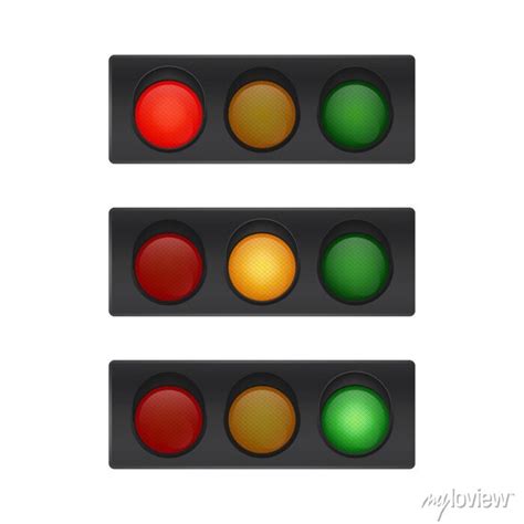 Traffic Lights Isolated On White Background Vector Stock Illustration