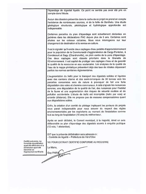 Avis Et Motion Vot S Par Le Conseil Municipal Le Avril Sagy