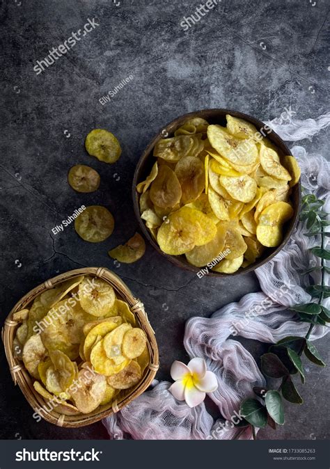 Malay Traditional Snack Called Kerepek Pisang Stock Photo 1733085263