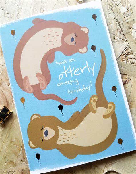 Otter Pun Birthday Card Otterly Amazing Card Husband | Etsy