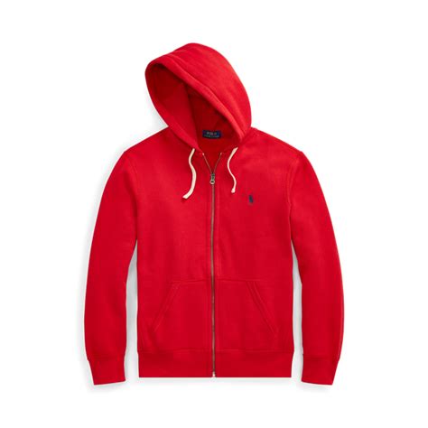 Nwt Polo Ralph Lauren Full Zip Fleece Hoodie Hood Sweatshirt Rl Red 98