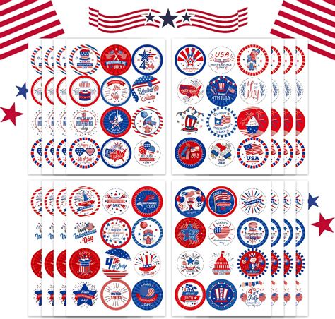 Amazon Masper 500 Heart Shaped American Flag Stickers 1 5 Inch