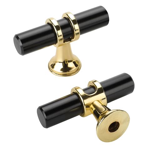 Goldenwarm 15 Pack Black Cabinet Knobs, Black+Gold Cabinet Knobs ...