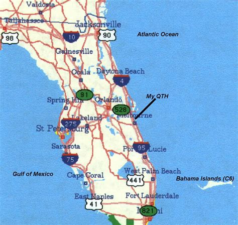 Map Of Florida Atlantic Coastline Map Of World