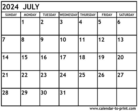 Pin by Kevin Montgomery on July 2024 | Printable calendar july ...