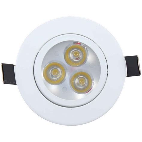 Spot De Embutir LED 3W Redondo Borda Branca Branco Quente 3000k