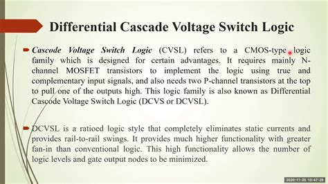 Differential Cascade Voltage Switch Logic Alternative Gate Logics Vlsi