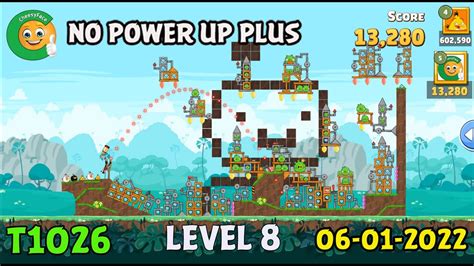 CheesyFace 3stars Score Level 8 NO Power UP PLUS Angry Birds Friends