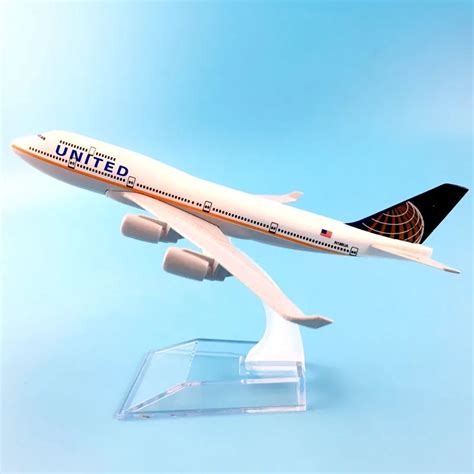 UNITED AIRLINERS 16CM BOEING747 AIR UNITED MODEL PLANE AIRCRAFT TOYS ...