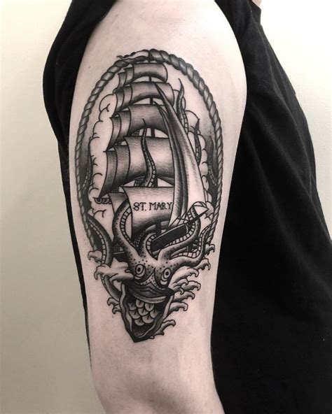 Pirate Boat Tattoo Sailboat Tattoo Old Tattoos Tattoos For Guys