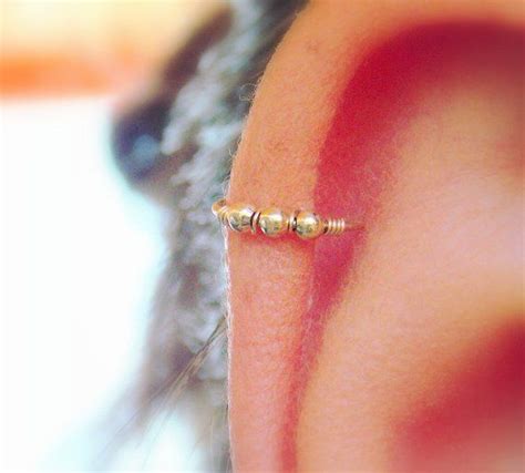 Beaded Cartilage Earring Helix Hoop Cartilage Piercing Helix Jewelry